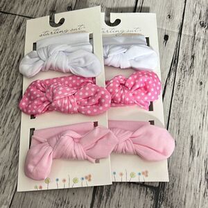 Starting Out Baby Girls 3-Pack Pink White Headwraps Hair Accessories Lot of 2